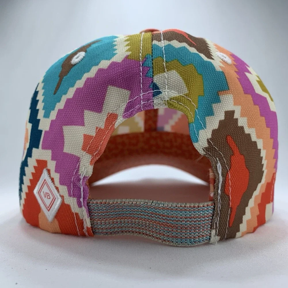 Vera Bradley Hacienda Diamonds Hat Lighten Up Stretch Fit Baseball Cap